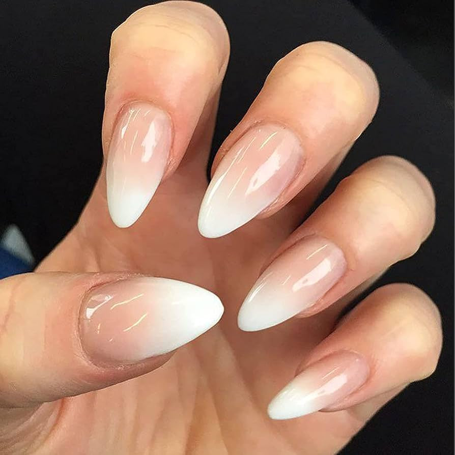 French Tips Ombre Nails - Almond