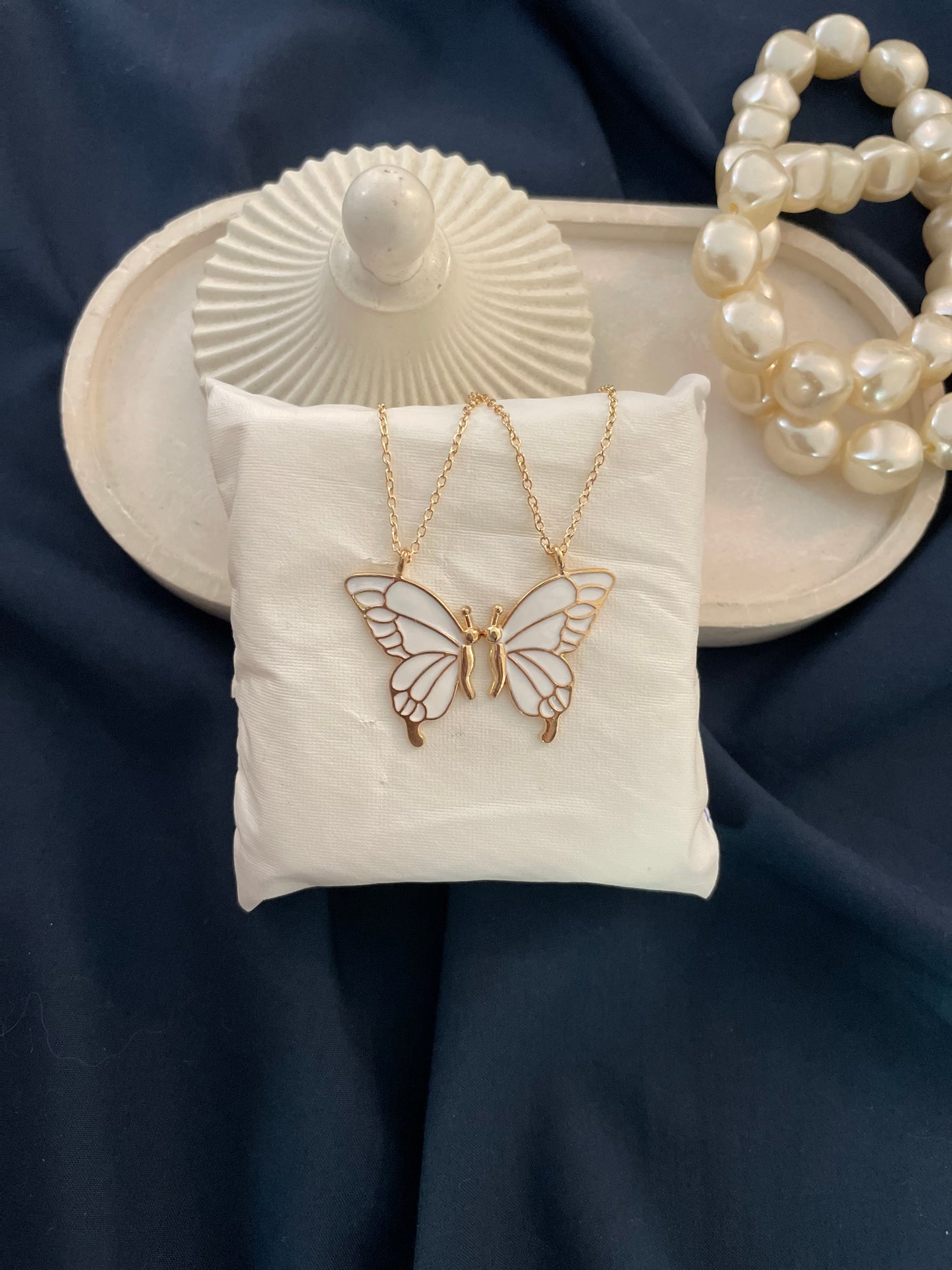 Butterfly Bestie Pendant - White